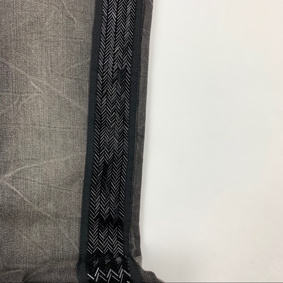Free People Black Distressed Beaded Jeans Sz 26 - Picture 9 of 14